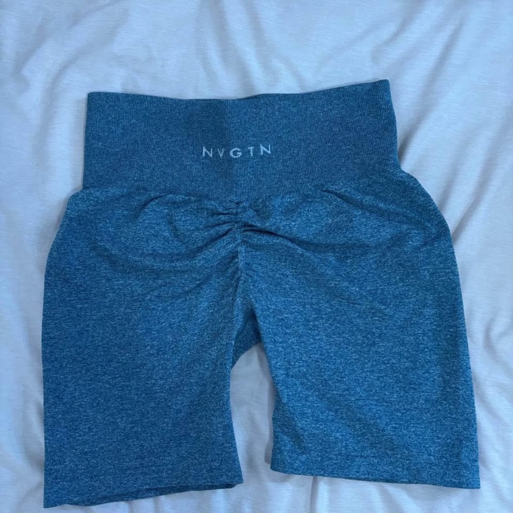 NVGTN Women's High-Waist Teal Scrunch Bike Shorts